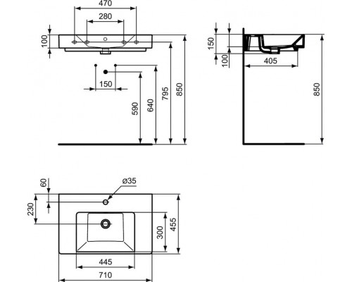 Умывальник 70 см Ideal Standard STRADA K078701