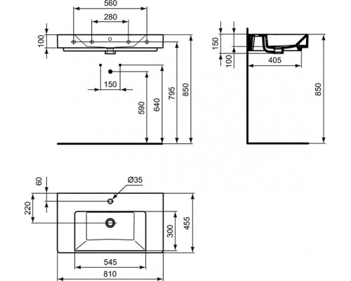 Умывальник 80 см Ideal Standard STRADA K078801