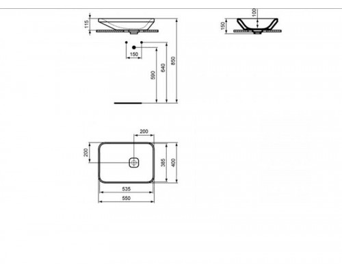Асимметричный умывальник-чаша 55x40 см Ideal Standard TONIC II Vessel K083301