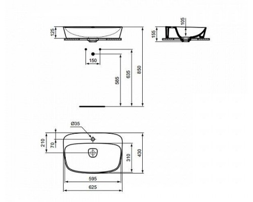 Раковина Ideal Standard DEA 62,5X43, T044501