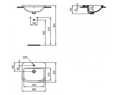 Раковина Ideal Standard Tempo T059201 (50 см)