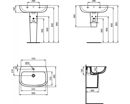 Раковина Ideal Standard Esedra T279701 65 см