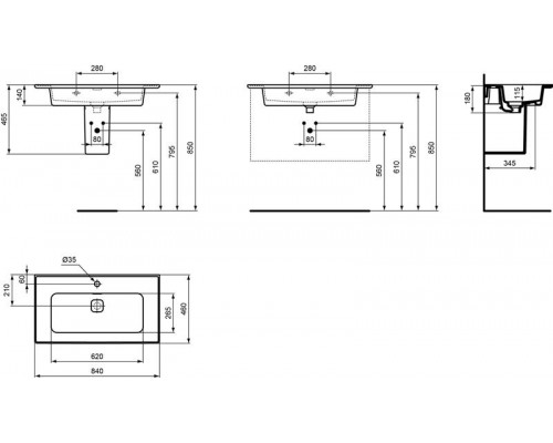 Раковина Ideal Standard Strada II Vanity  84x46 подвесная