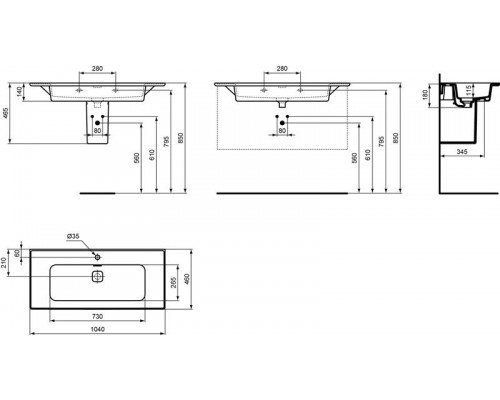 Раковина Ideal Standard Strada II Vanity  104x46 подвесная