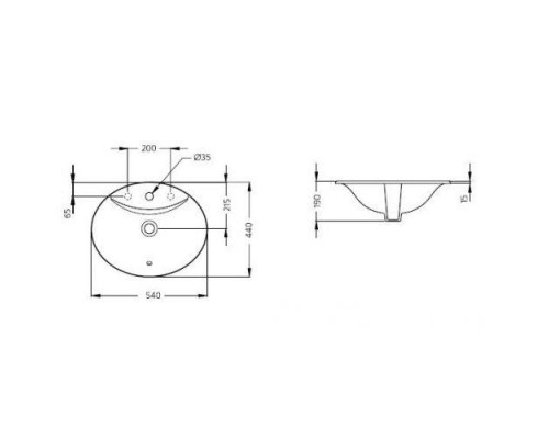 Раковина Ideal Standard Oceane W306301 встраиваемая
