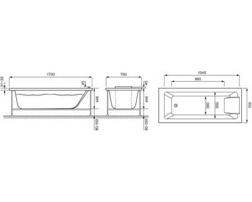 Акриловая ванны Jacob Delafon Sofa 170x70 I E60518RU-00