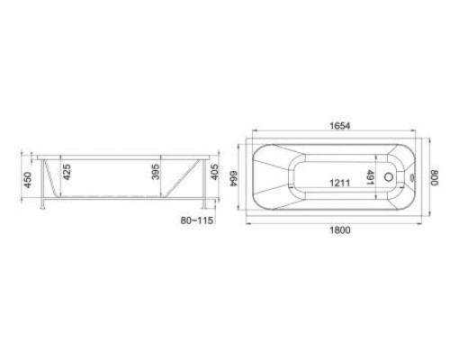 Ванна акриловая Jacob Delafon Trocadero 170x75 I E6D354RU-00