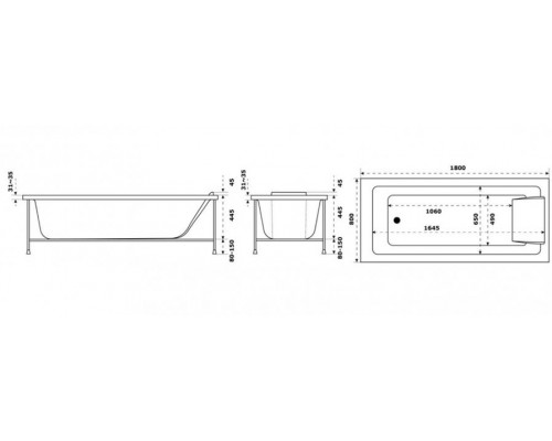 Акриловая ванны Jacob Delafon Sofa 180x80 I E60516RU-00