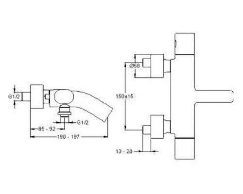 Термостат для ванны с душем Jacob Delafon Talan E10089RU-CP