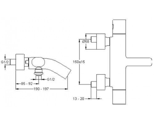 Смеситель Jacob Delafon Talan E10105 для ванны