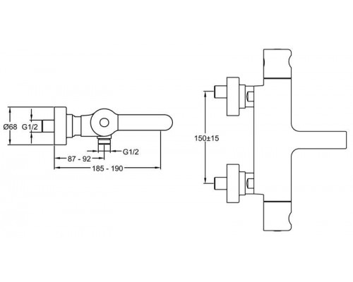 Смеситель термостатический для ванны Jacob Delafon Singulier E10870-CP