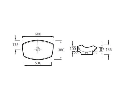 Раковина Jacob Delafon Leaf E1186-00 60 х 38 см