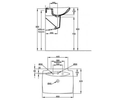 Раковина 65 см Jacob Delafon Escale E1211-00
