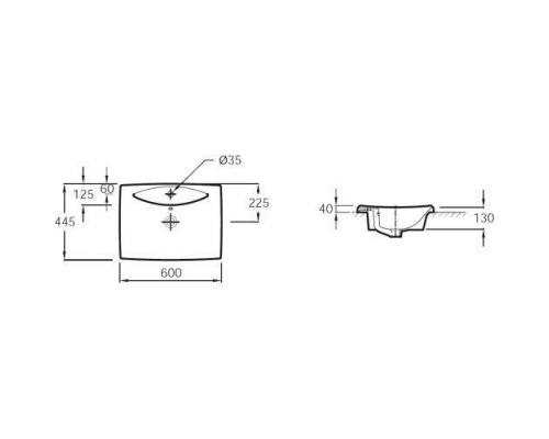 Раковина Jacob Delafon Escale E1289-00, 60 см