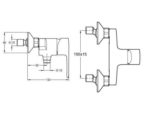 Смеситель для ванны и душа Jacob Delafon July E16029-4-CP