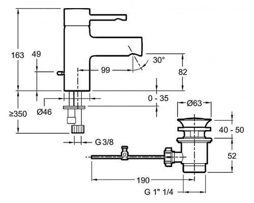 Смеситель Jacob Delafon Cuff E37041-CP