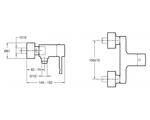 Смеситель для ванны и душа  Jacob Delafon Cuff E45533-CP