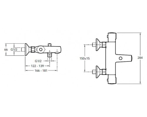 Смеситель термостатический для ванны Jacob Delafon July E45714-CP