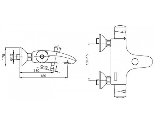 Смеситель для ванны и душа Jacob Delafon Stomb (E71071-CP)