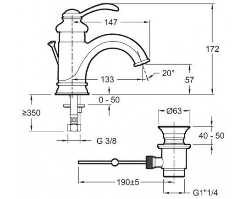 Смеситель Jacob Delafon Fairfax E72090-CP