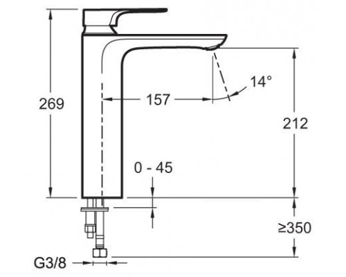 Смеситель Jacob Delafon Aleo E72336-CP