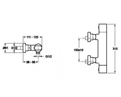 Смеситель для ванны и душа Jacob Delafon Aleo E72352-CP