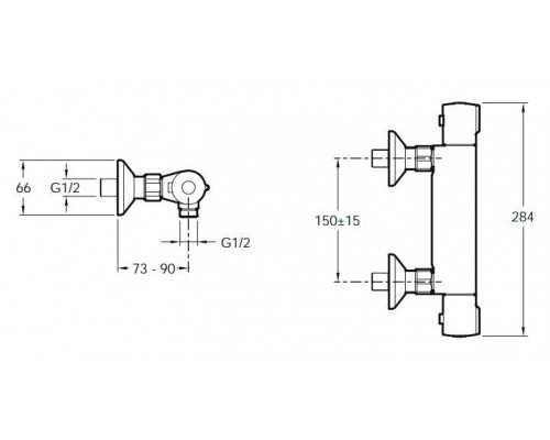 Смеситель для ванны и душа  Jacob Delafon July E8455-CP