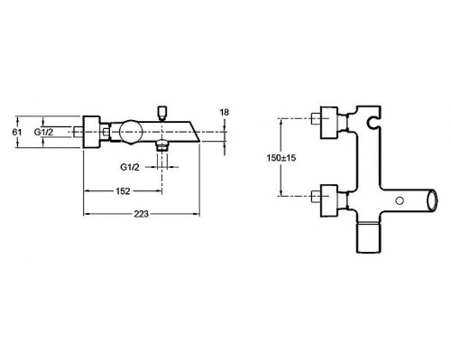 Смеситель для ванны с душем Jacob Delafon Toobi E8963-CP