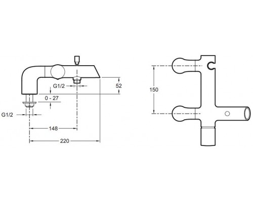 Смеситель для ванны Jacob Delafon Toobi E8964-CP