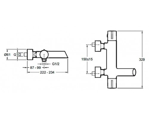 Смеситель термостатический для ванны и душа Jacob Delafon Toobi (E8992-CP)