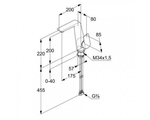 KLUDI AMEO Однорычажный смеситель для раковины с боковым управлением, без донного клапана