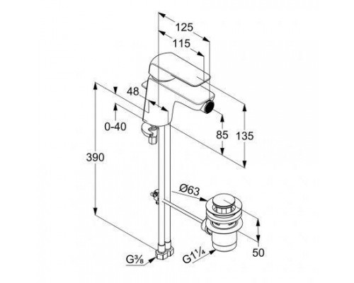 KLUDI AMEO Однорычажный смеситель для биде