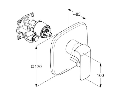KLUDI AMEO Встраиваемый смеситель для ванны и душа