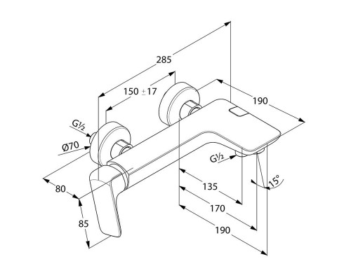 KLUDI AMEO Однорычажный смеситель для ванны и душа, дизайн