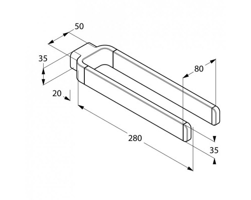 KLUDI E2  держатель для полотенец 300 мм