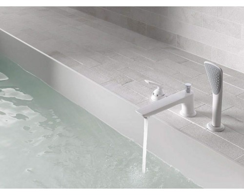 KLUDI BALANCE однорычажный смеситель для ванны и душа, на 3 отверстия, длина излива 220 мм,белый/хром