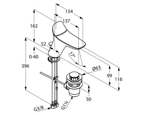 KLUDI AMBIENTA однорычажный смеситель на умывальник DN 15