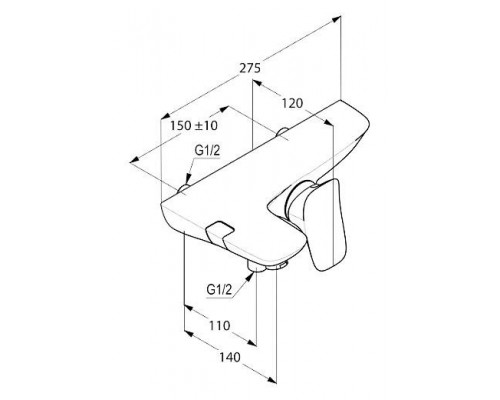 KLUDI AMBIENTA однорычажный смеситель для ванны и душа DN 15