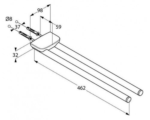 KLUDI AMBIENTA полотенцедержатель двойной