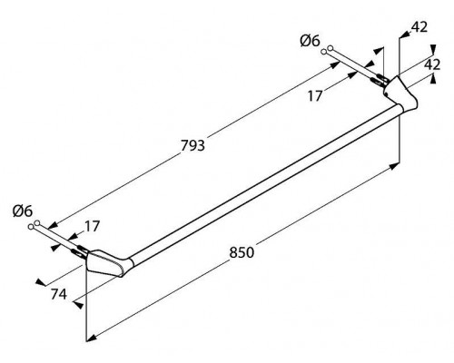 KLUDI AMBIENTA полотенцедержатель для банных полотенец, длина 850 мм