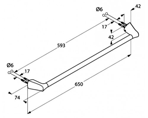 KLUDI AMBIENTA полотенцедержатель для банных полотенец, длина 650 мм