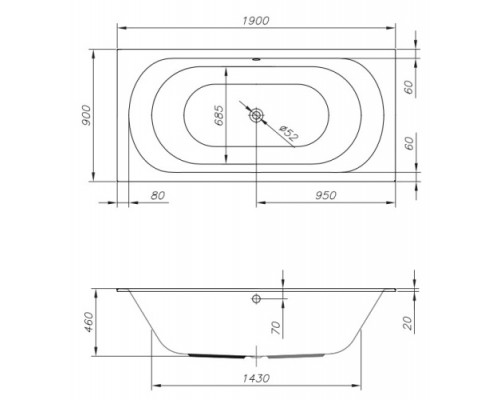 Ванна акриловая Kolpa-San Betty E2 190x90
