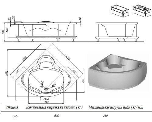 Ванна акриловая Kolpa-San Loco 150x150