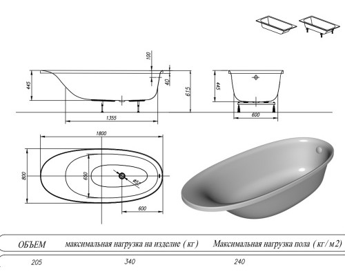 Ванна акриловая Kolpa-San Soft 180x80