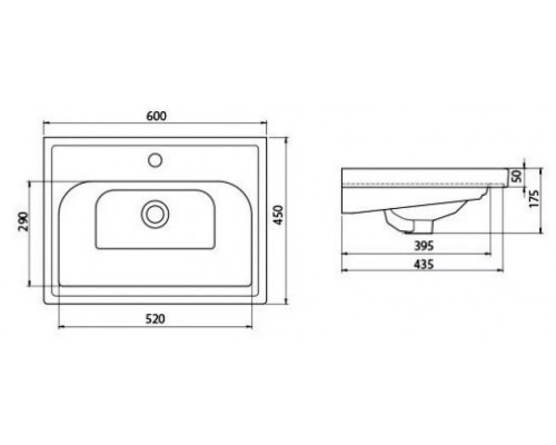 Умывальник мебельный Frame 60*45 см, белый, VB015H82U00