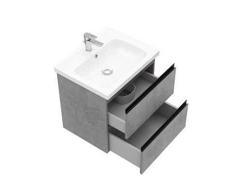 Тумба подвесная ELECTRA 60 под умыв-к Creavit Ideal 60, хромикс серебро, LE-WCAB-60-123