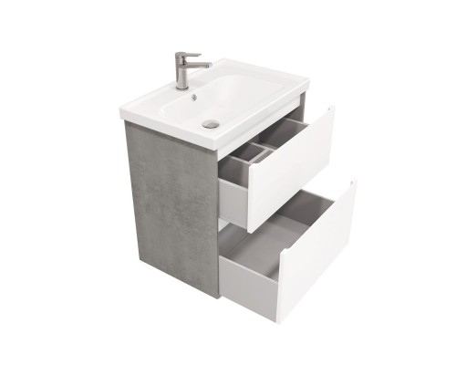 Тумба напольная LUNO 70 под умыв-к Cerastyle Frame 70, хромикс серебро/белый матовый, LL-WFCAB-70-123-11