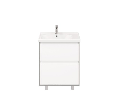 Тумба напольная LUNO 70 под умыв-к Cerastyle Frame 70, хромикс серебро/белый матовый, LL-WFCAB-70-123-11