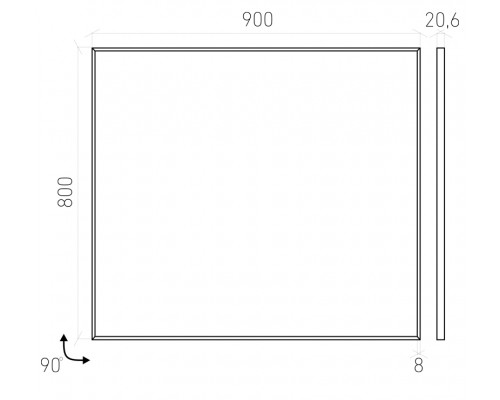 Зеркало FOCUS 80*90 см, рама 8 мм, цвет хром, LF-MIR-90-00