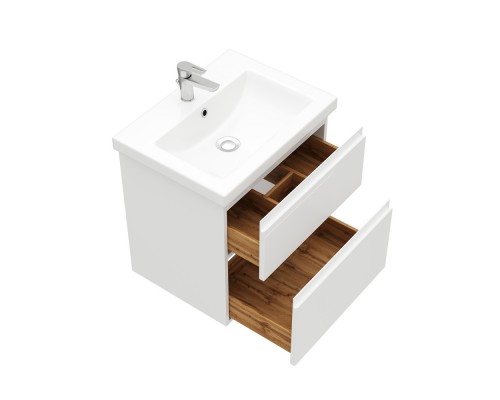 Тумба подвесная OPTIMUM 60 под умыв-к Como 60, Moduo 60, белый глянец, LO-WCAB-60-01